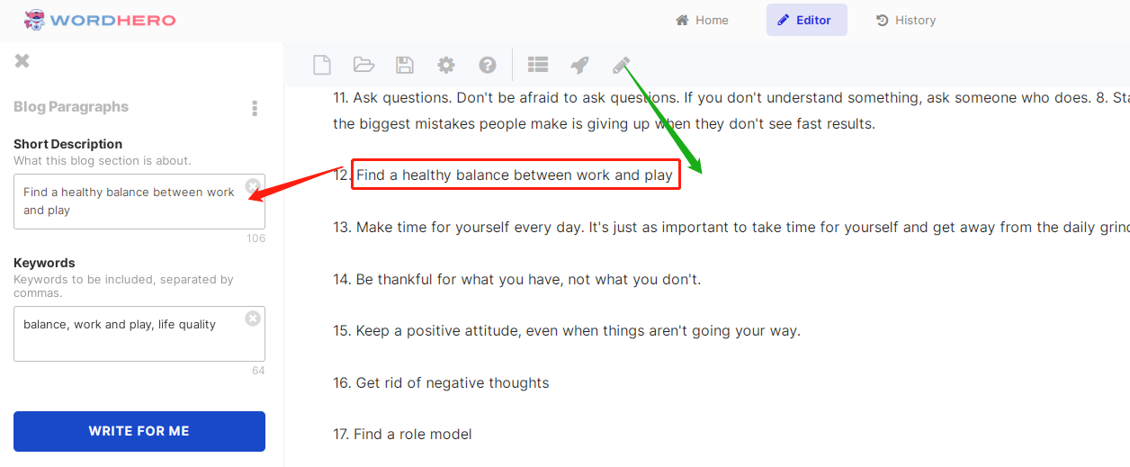 Wordhero AI keyword listicle tools